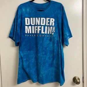 Ripple Men's Dunder Mifflin "The Office" Blue Tie-Dye T-Shirt, 2X